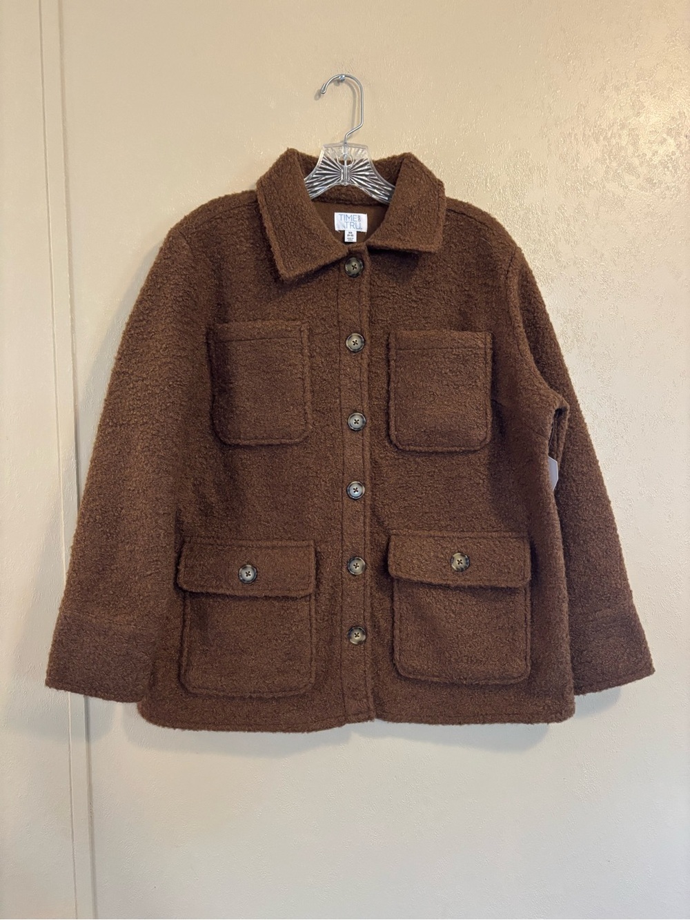 NWT Time and Tru women’s Boucle Utility Jacket sz XS 0-2